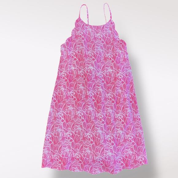 Lauren James Dresses & Skirts - Lauren James Pink Scalloped Daisy Mini Swing Dress Size S Preppy Casual